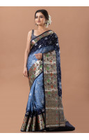 All Over Bandhni Printed And Paithani Worked Duel Shade Soft Silk Saree (KR1823)