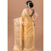 All Over Checks Pattern Silk Linen Saree With Golden Zari Weaving Border And Pallu (KR1825)
