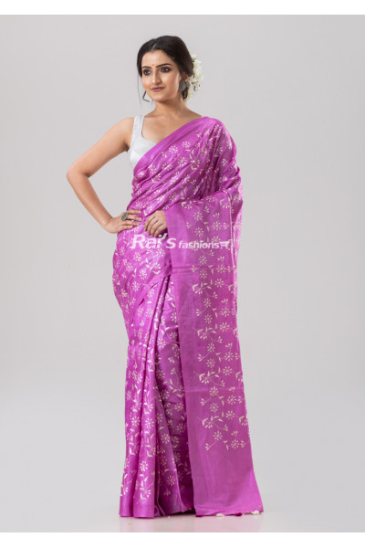 All Over Embroidery Worked Pure Tussar Silk Saree (KR1797)