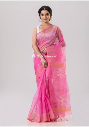 All Over Sequence And Zari Worked Muslin Silk Saree (KR1805)