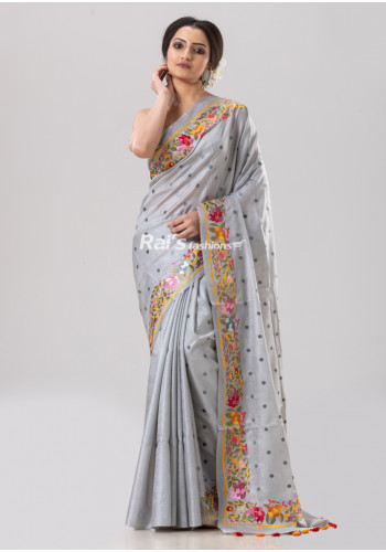 All Over Embroidery Butta Worked Pure Tussar Silk Saree (KR1806)