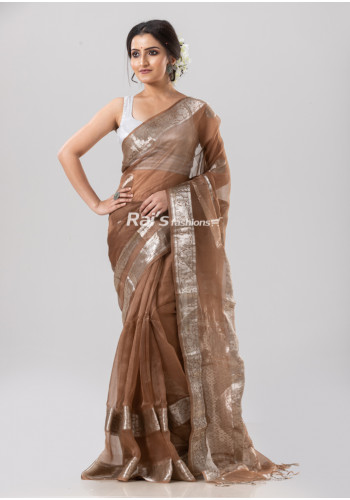 All Over Silver Butta Weaving Premium Quality Reshom Silk With Banarasi Work Weaving Saree (KR1808)