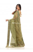 All Over Sequence Work Organza Silk Saree With Zari Embroidery Border (KR1738)