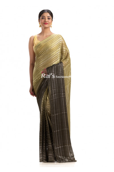 All Over Silver Stripes Worked Chiffon Silk Saree (KR1748)