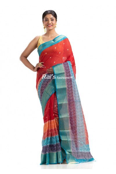 Contrast Color Border Worked Silk Saree (KR1754)