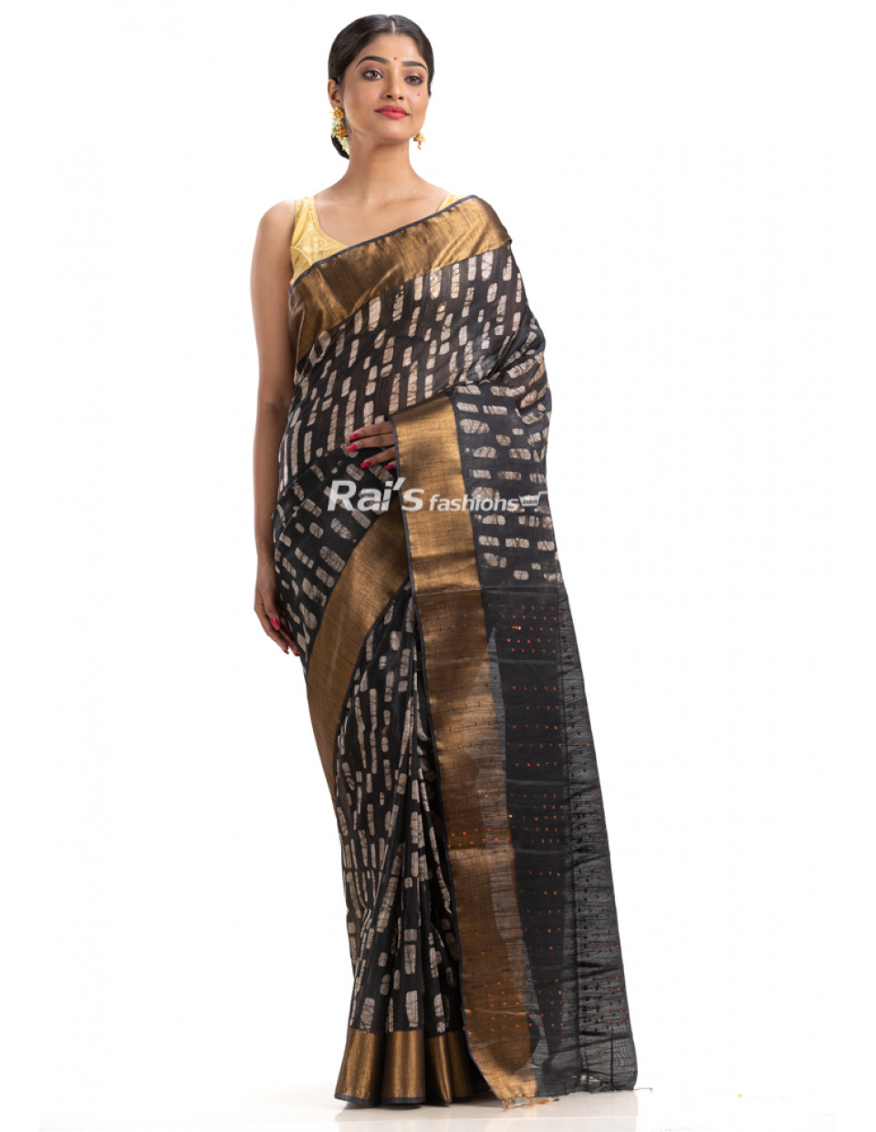 All Over Batik Printed Soft Silk Saree With Sequence Work Pallu (KR1770)