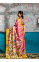 All Over Digital Printed Gicha Silk Saree With Cutwork Design Pallu (KR1867)