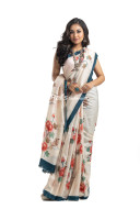 Pure Bishnupuri Silk Saree With Floral Print And Contrast Color Border - With Silk Mark (KR2189)