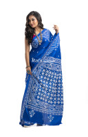Semi Bangalore Silk Saree With Traditional Gujrati Kantha Stitch Work On All Over Base (KR2194)