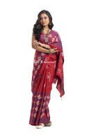 Soft Mulmul Cotton Saree With Contrast Color Fabric Printed Work (KR2195)
