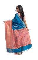 Premium Quality Gachi Tussar Silk Saree With Contrast Color Butta Work On All Over Base And Contrast Color Stripes Border - With Silk Mark (KR2197)