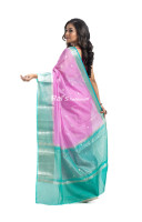 Soft Silk Silver Banarasi Weaving Butta Work Saree With All Over Kota Checks And Contrast Color Banarasi Weaving Border And Pallu (KR2199)