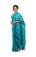 Soft Silk Saree With All Over Golden Stripes And Pallu Part Weaving Sequence Work (KR2150)