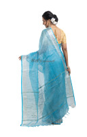 Semi Organza Silk Saree With All Over Silver Zari Self Weaving Work (KR2147)