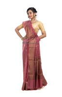 Dupion Silk Cotton Saree With All Over Copper Golden Zari Traditional Banarasi Weaving Work (KR2145)