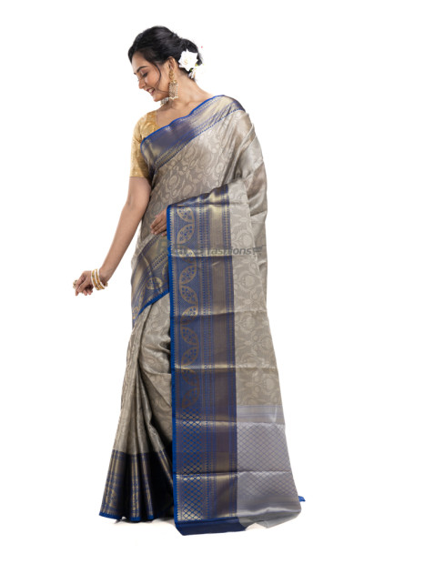 Soft Silk Saree With All Over Traditional Kanjivaram Weaving Work And Contrast Color Dye Border And Pallu (KR2142)