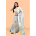 Premium Quality Pure Tissue Silk With Silver Zari Weaving Border Design Saree (KR631)