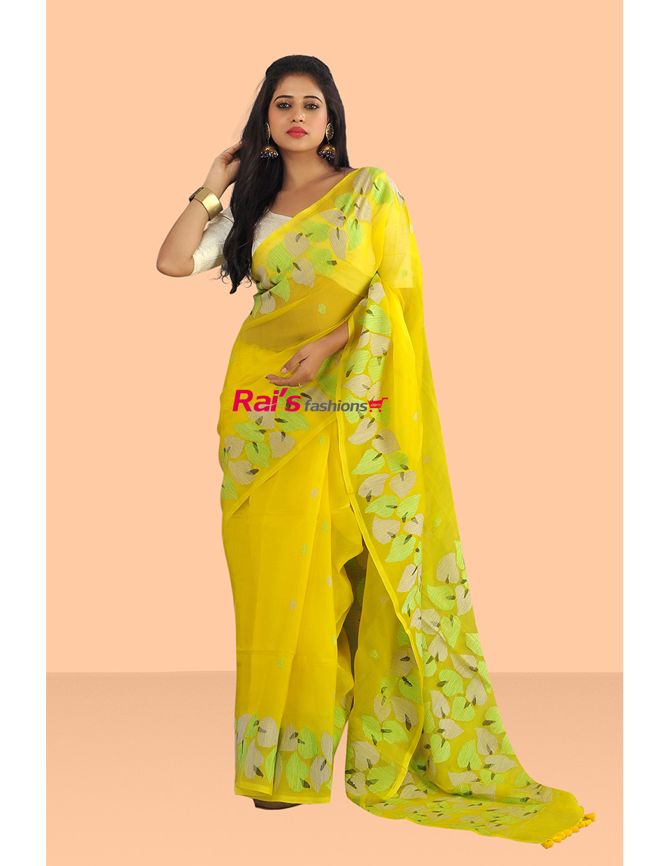 Handloom Reshom Silk Saree With All Over Fine Handweaving Butta Work (KR639)