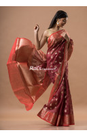 Benarasi Butta Worked Silk Linen Saree (RAID4)