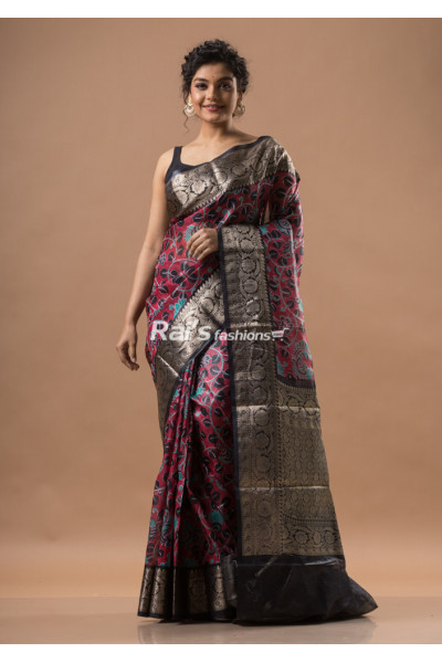 Digital Printed Silk Linen Saree (RAID6)