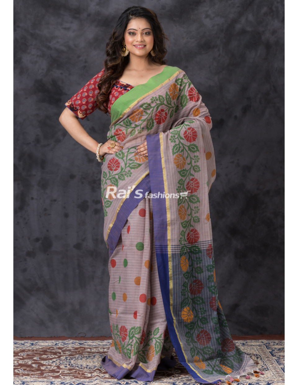 All Over Printed Cotton Silk Saree (KR1267)