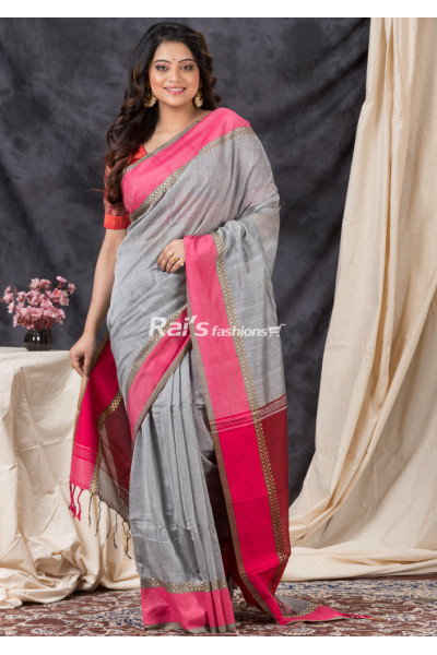 Contrast Color Border And Pallu Design Cotton Silk Saree (KR1336)
