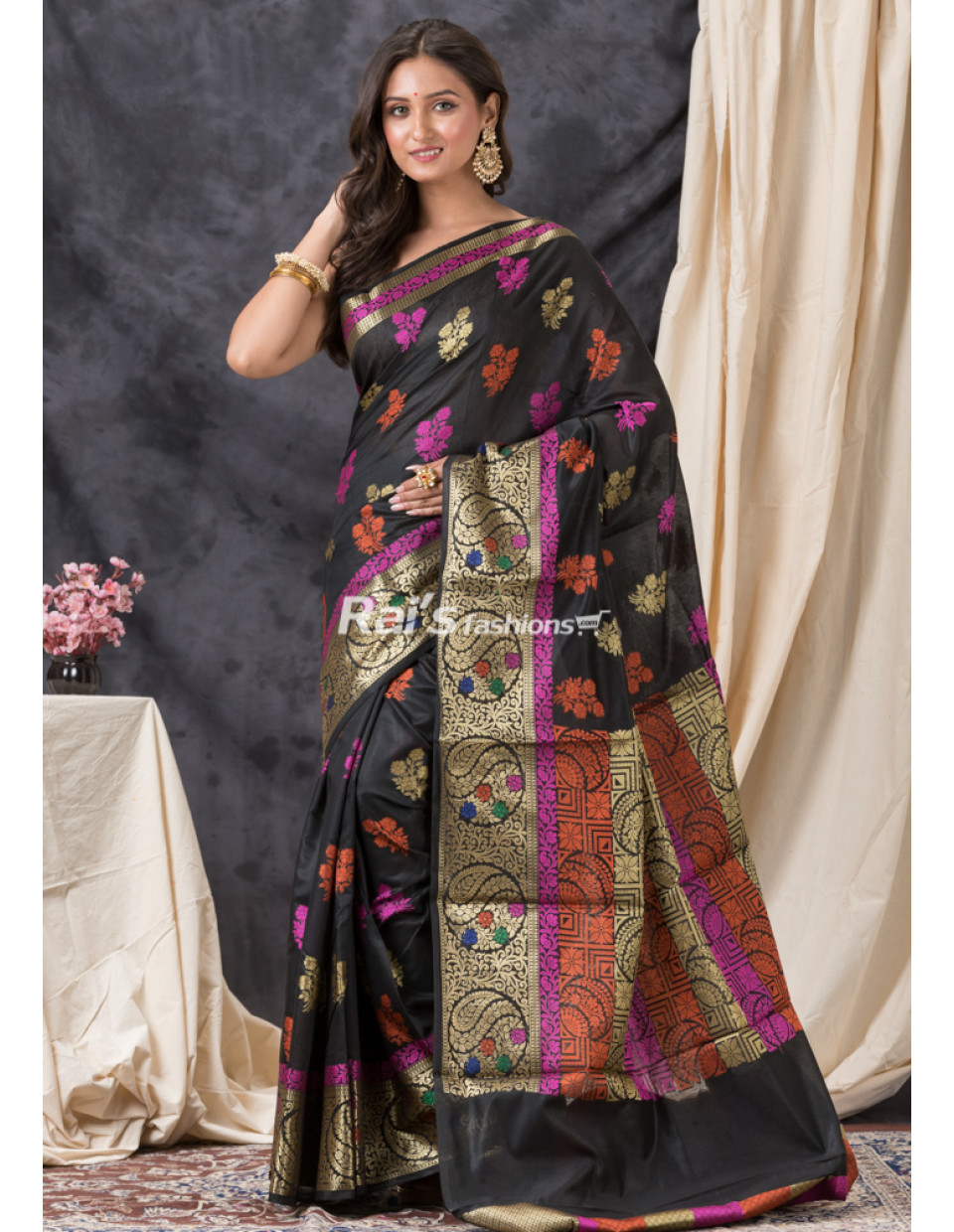 All Over Banarasi Worked Soft Silk Saree (KR1407)