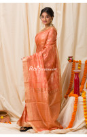 Golden Butta Work Design Silk Linen Saree (KR1119)