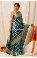 Laheria Weaving Border And Pallu Design Organza Silk Saree With Butta Weaving Work (KR1128)