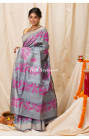 Jamdani Work Weaving Matka Silk Saree (KR1129)