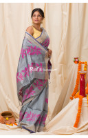 Jamdani Work Weaving Matka Silk Saree (KR1129)