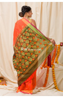 Contrast Color Half Inch Border And Pallu Design Cotton Silk Saree (KR1143)
