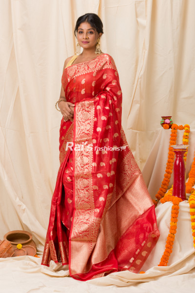 All Over Banarasi Work Design Silk Linen Saree (KR1150)