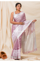 Embroidery Butta Weaving Tissue Linen Saree (KR1081)