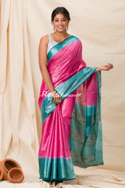 Contrast Color Border And Pallu Design Soft Silk Saree (KR1098)
