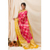Contrast Color Border And Pallu Design Checks Pattern Banarasi Butta Weaving Silk Linen Saree (KR1114)