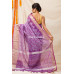 All Over Embroidery Worked Silk Linen Saree With Stripes Pattern Pallu (KR1092)