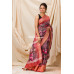 All Over Floral Printed Silk Linen Saree With Banarasi Worked Border (KR1118)