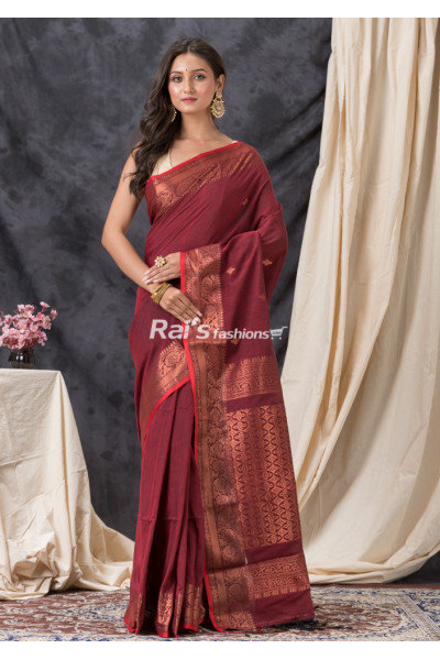 Banarasi Work Design Organic Linen Saree (KR1424)