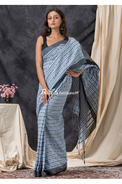 All Over Self Weaving Work Handloom Khadi Cotton Saree (KR1435)