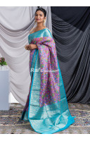 Digital Printed Silk Linen Saree (KR1421)