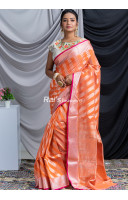 Orange Matka Silk Saree (KR1433) Orange Matka Silk Saree (KR1433)