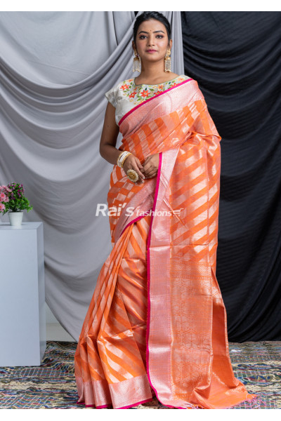 Orange Matka Silk Saree (KR1433)