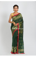 Natural Fabric Linen By Linen With Dhakai Weaving Pattern Border Work Designed Saree (RAI391)