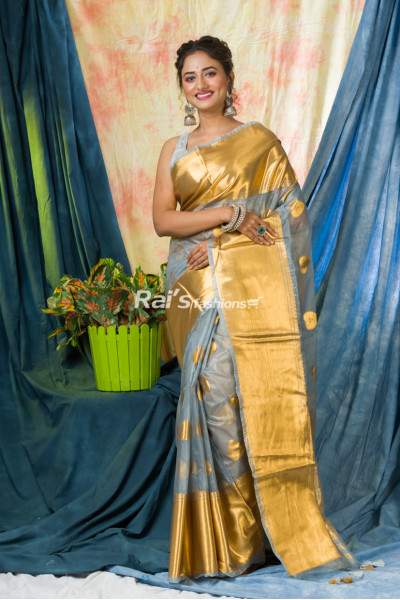 Exclusive Organza Silk Saree  With Reshmi Zari Weaving Wide Border And Butta Work All Over (RAI398)