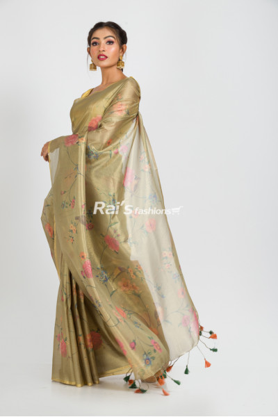 Pure Handloom Soft Tissue Silk With Digital Print (RAI394)