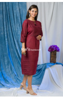 Khadi Cotton Silk One Piece Straight Cut Dress (RAI478)