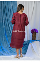 Khadi Cotton Silk One Piece Straight Cut Dress (RAI478)