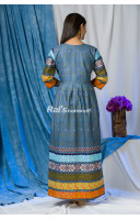 Pure Cotton Bright Printed Long Dress (RAI481)