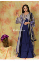 Silk Material Designer Long Gown Dress With Dupatta (RAI473)